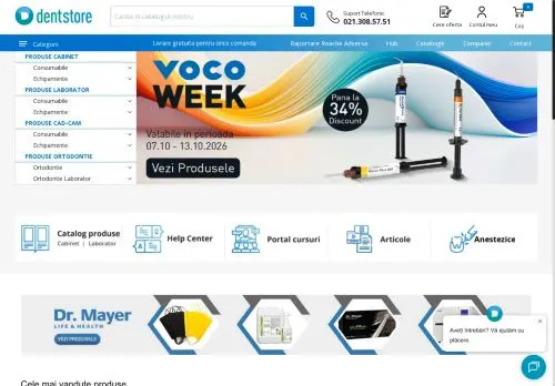 Captura de pantalla de dentstore.ro