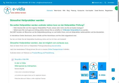 Screenshot of e-vidia.org