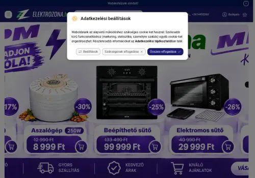 Screenshot of elektrozona.hu
