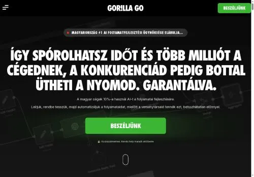 FOLYAMATFEJLESZTÉS | GORILLA GO