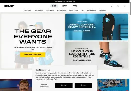 Screenshot of mrbeast.store