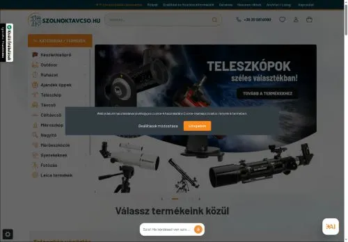 Távcső, csillagászati távcső és mikroszkóp webáruház