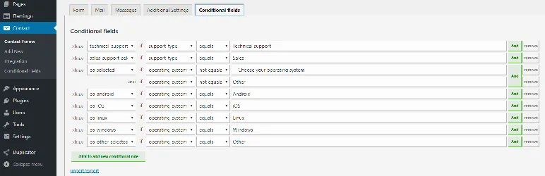 Conditional Fields for Contact Form 7