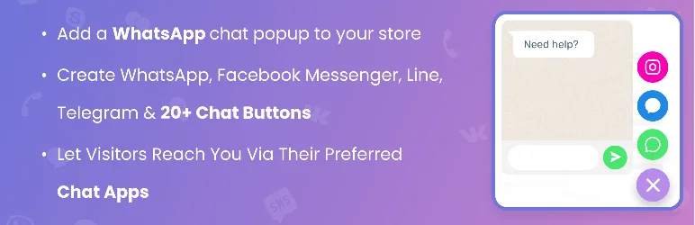 Floating Chat Widget: Contact Chat Icons, Telegram Chat, Line Messenger, WeChat, Email, SMS, Call Button – Chaty