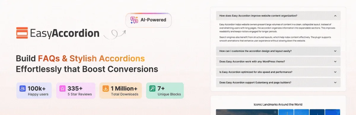 Easy Accordion – AI-Powered FAQ & Accordion Blocks, Product FAQ