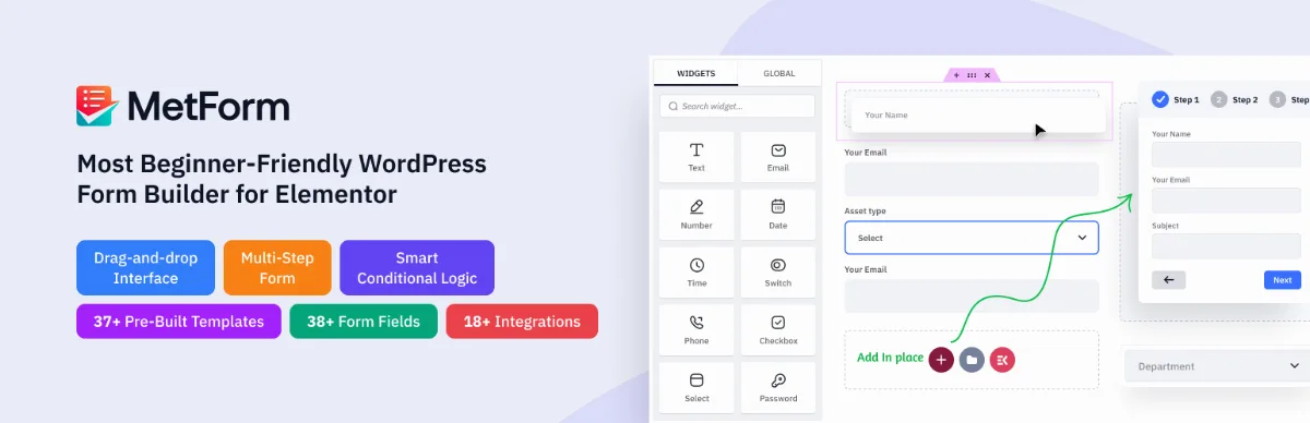MetForm – Contact Form, Survey, Quiz, Conditional Forms, Form Templates & Custom Form Builder for Elementor