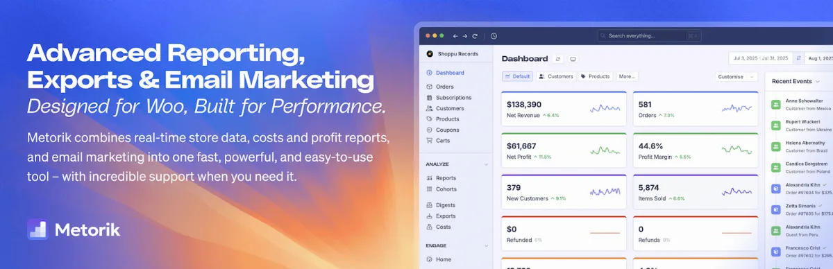Metorik – Reports & Email Automation for WooCommerce